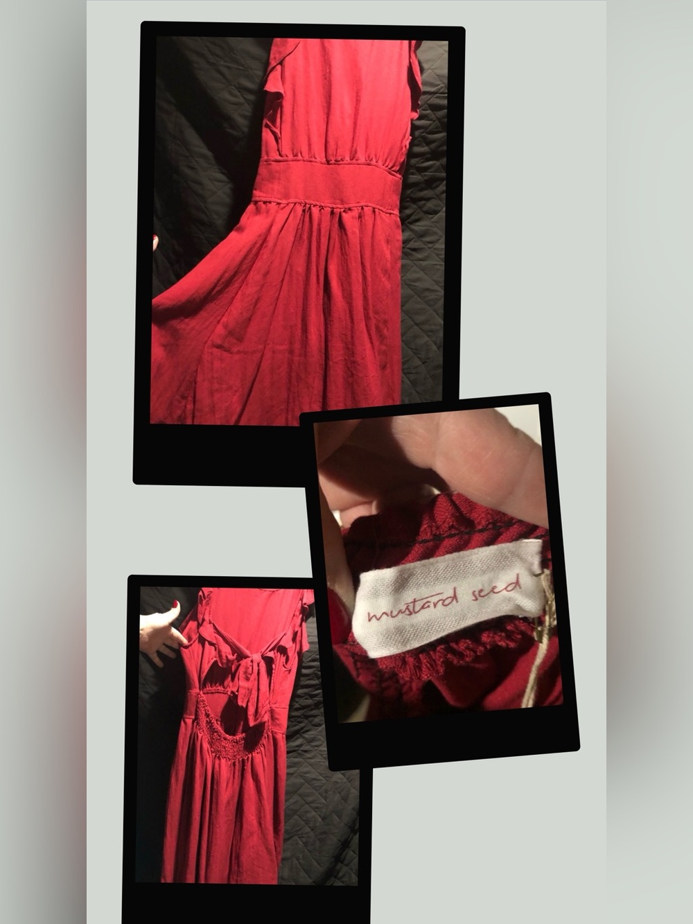 Mustard Seed Red Smocked Maxi Sundress #1129